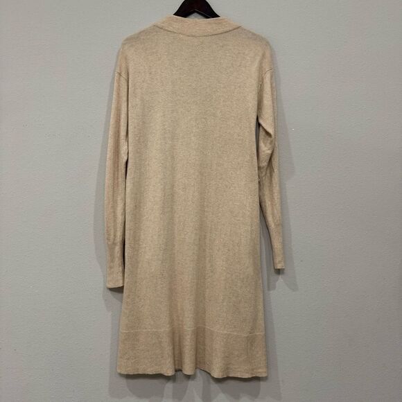 Veronica Beard Danzie Longline Cardigan Small Beige Wool Blend Lightweight - Picture 2 of 11